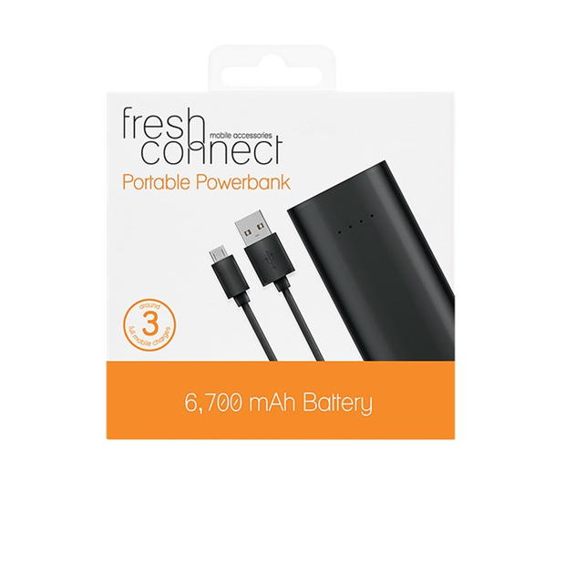 Fresh Connect 6700mA Powerbank negru