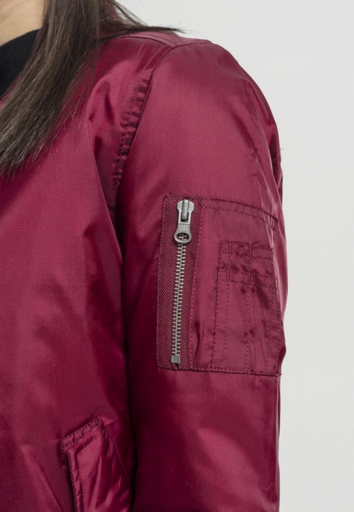 Geaca bomber primavara femei visiniu Urban Classics