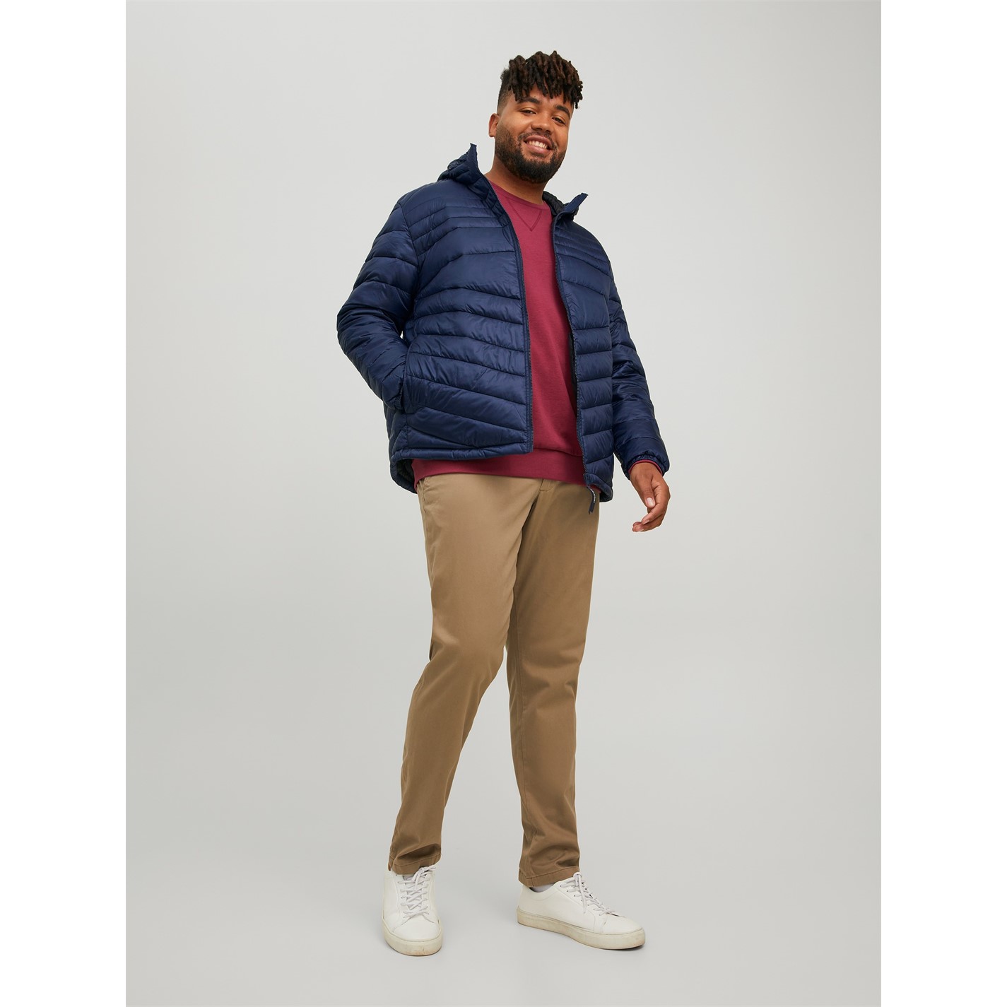 Geaca matlasata Jack and Jones Hero cu gluga marimi mari pentru Barbati bleumarin blazer