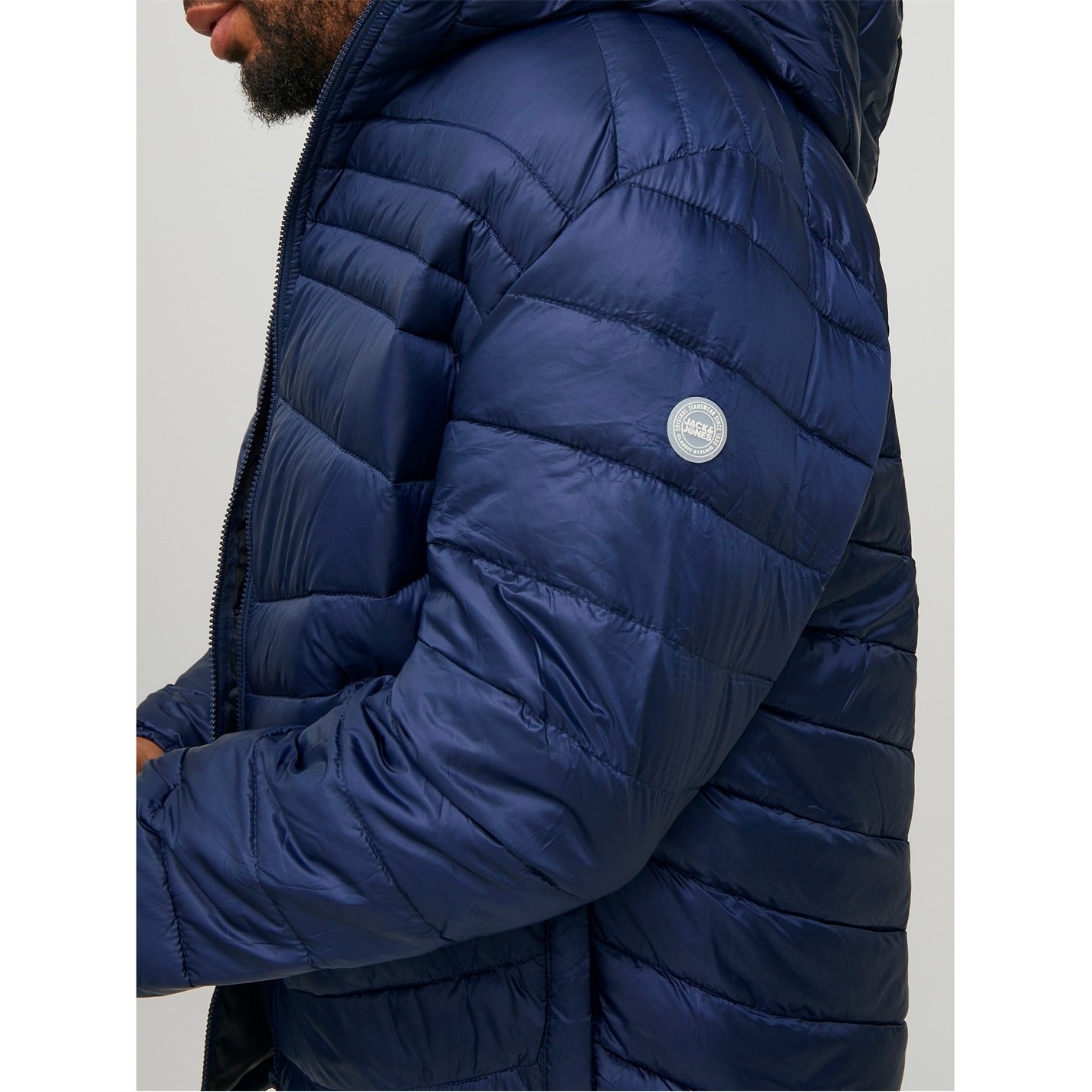 Geaca matlasata Jack and Jones Hero cu gluga marimi mari pentru Barbati bleumarin blazer