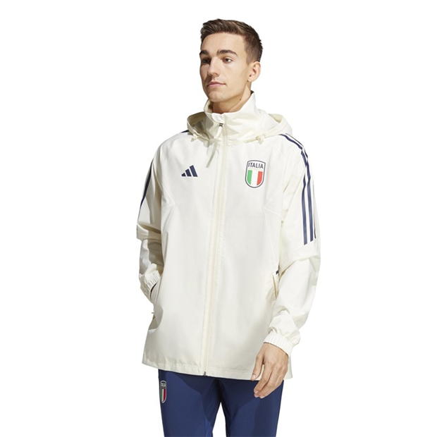 Geaca ploaie adidas Figc pentru barbati alb