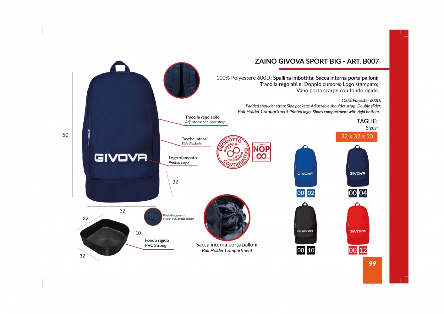 Genti sport ZAINO GIVOVA SPORT BIG Givova negru