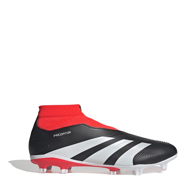 Ghete de fotbal adidas Predator 24 League Laceless Firm Ground negru alb rosu