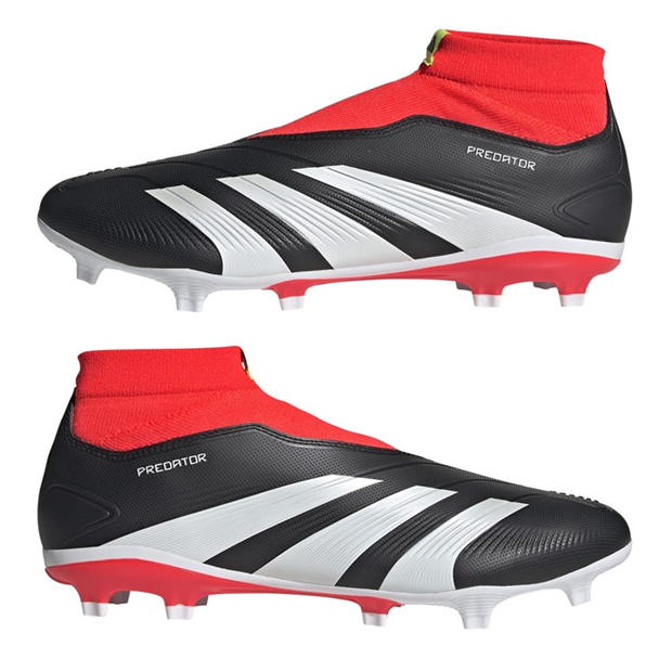 Ghete de fotbal adidas Predator 24 League Laceless Firm Ground negru alb rosu