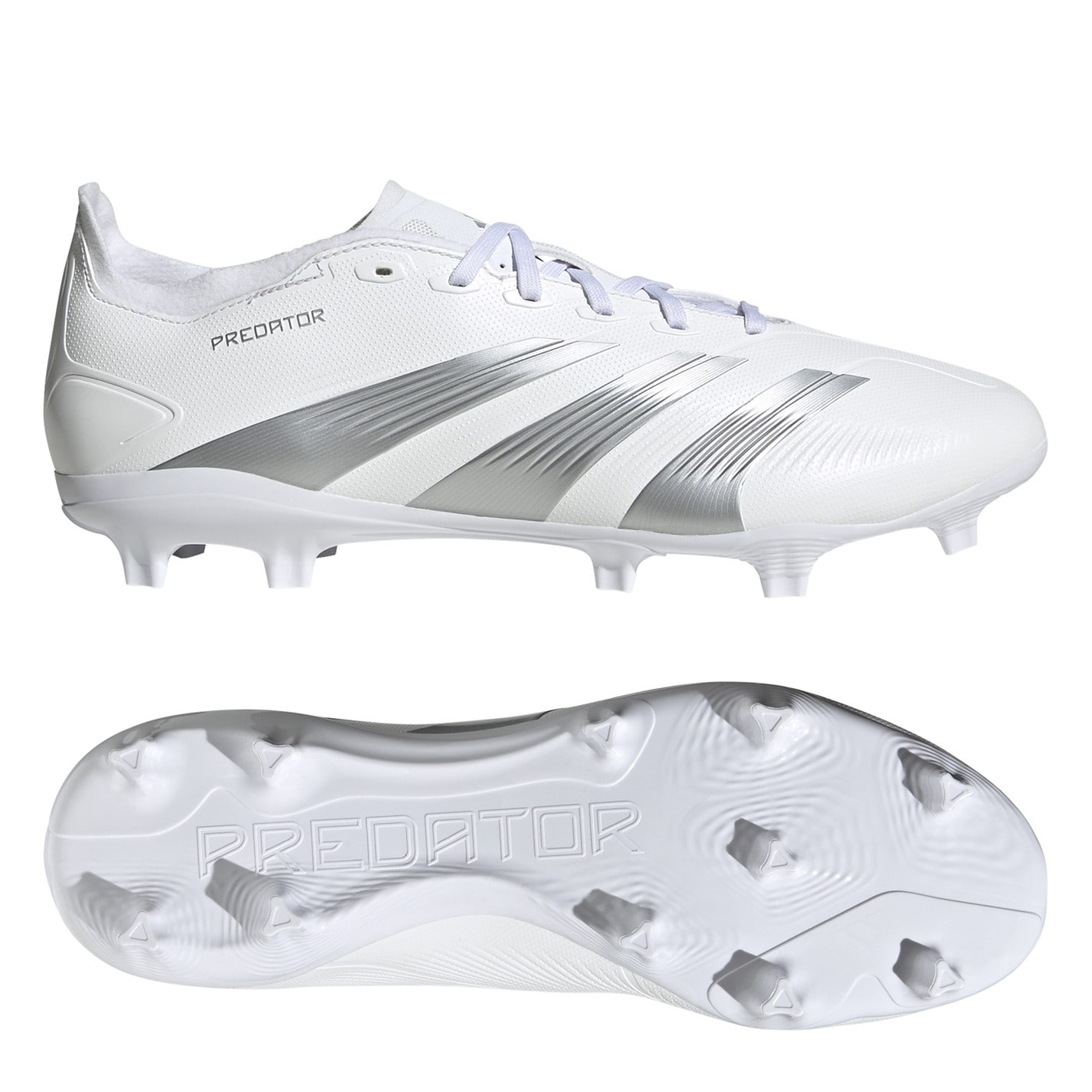 Ghete de fotbal adidas adidas Predator League Firm Ground alb argintiu