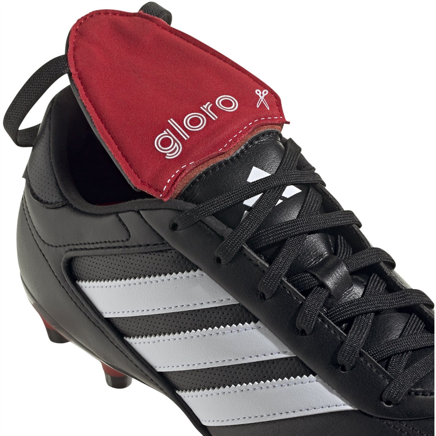 Ghete de fotbal adidas Copa Gloro II Foldover Tongue Firm Ground negru alb rosu