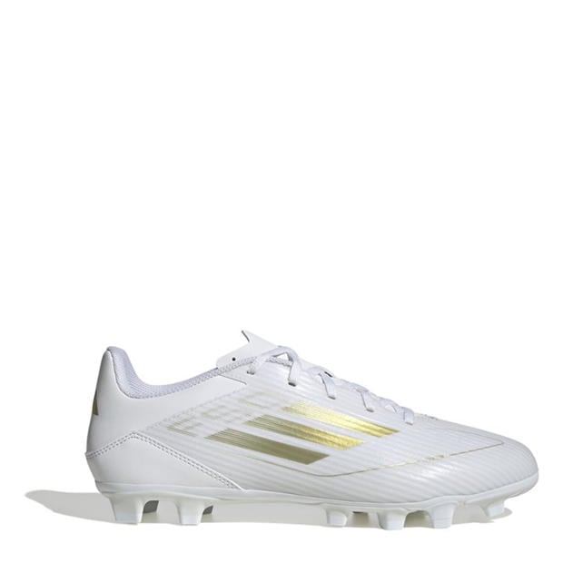 Ghete de fotbal adidas F50 Club Firm Ground alb auriu