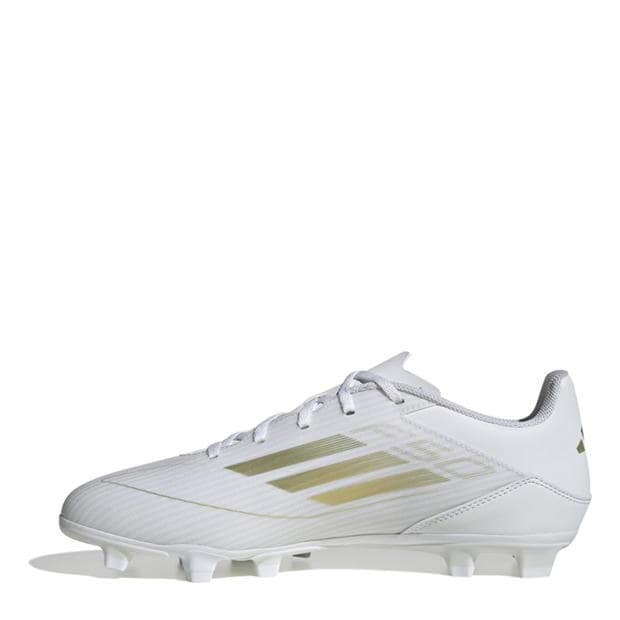 Ghete de fotbal adidas F50 Club Firm Ground alb auriu