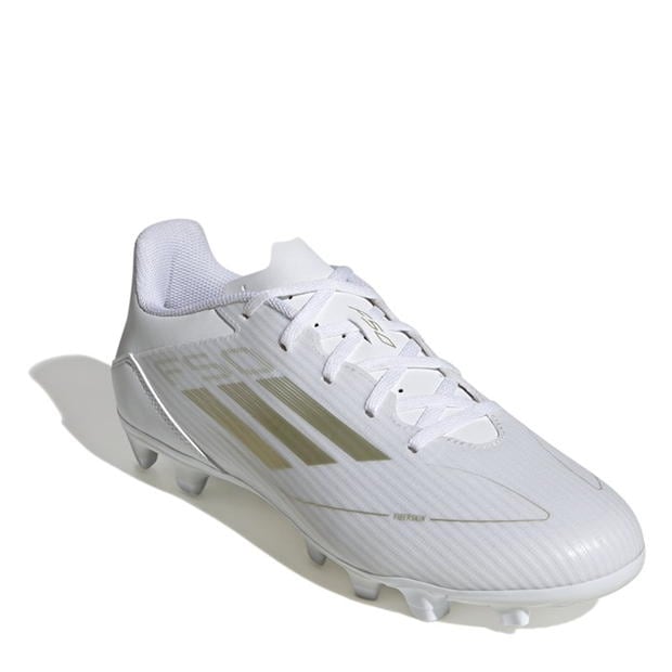 Ghete de fotbal adidas F50 Club Firm Ground alb auriu