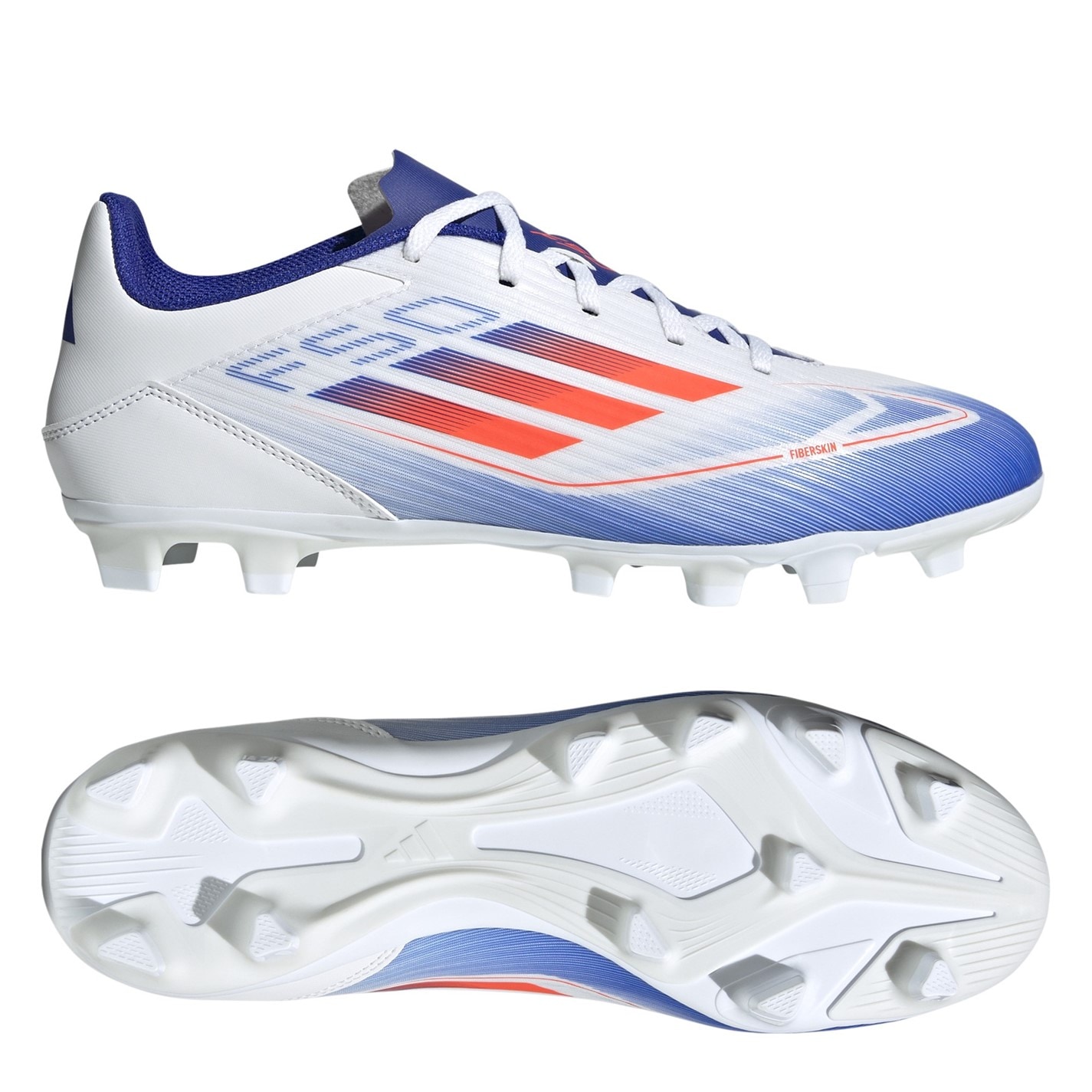 Ghete de fotbal adidas F50 Club Firm Ground alb rosu albastru