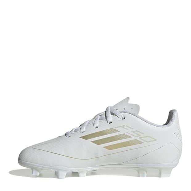 Ghete de fotbal adidas F50 Club Firm Ground pentru copii alb auriu