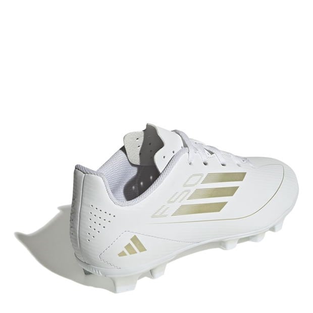 Ghete de fotbal adidas F50 Club Firm Ground pentru copii alb auriu