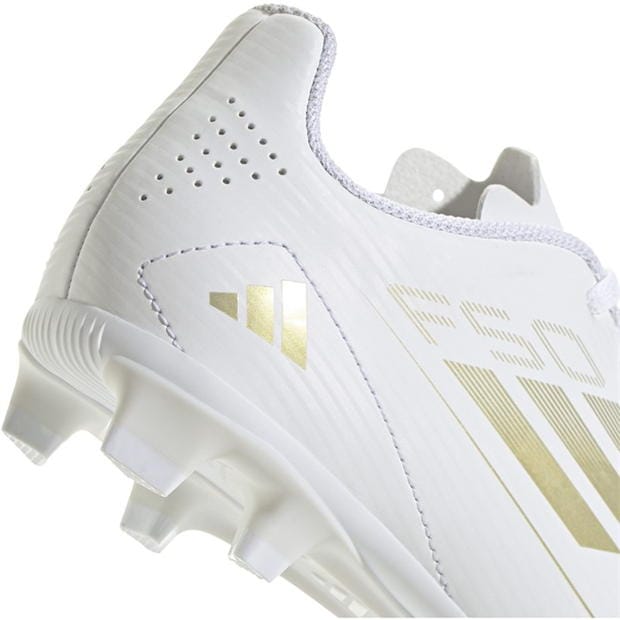 Ghete de fotbal adidas F50 Club Firm Ground pentru copii alb auriu