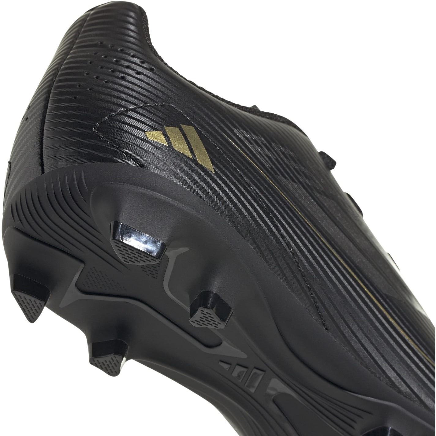 Ghete de fotbal adidas F50 Club Firm Ground pentru Copii negru argintiu