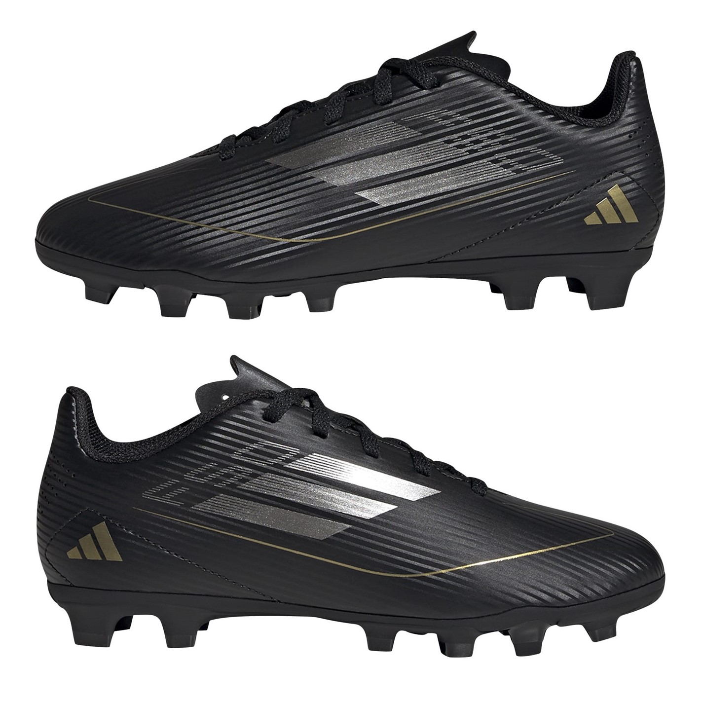 Ghete de fotbal adidas F50 Club Firm Ground pentru Copii negru argintiu