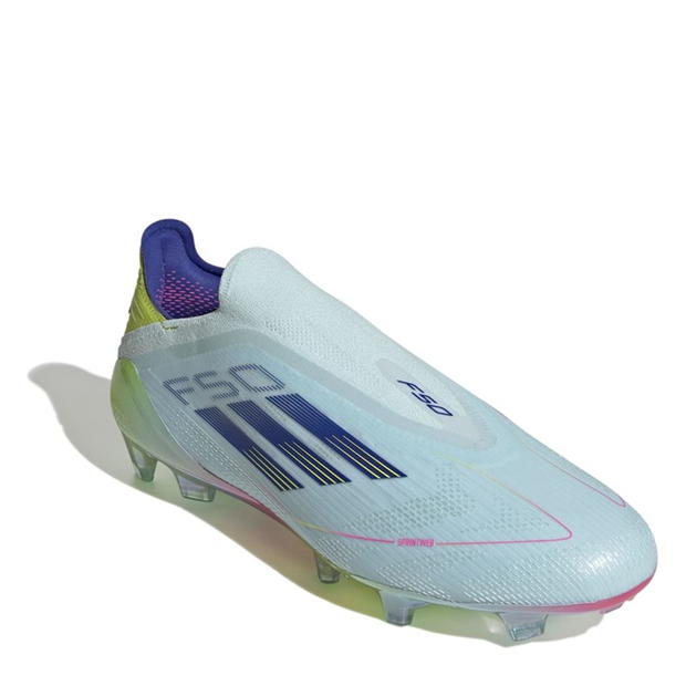 Ghete de fotbal adidas F50 Elite Laceless Firm Ground albastru galben