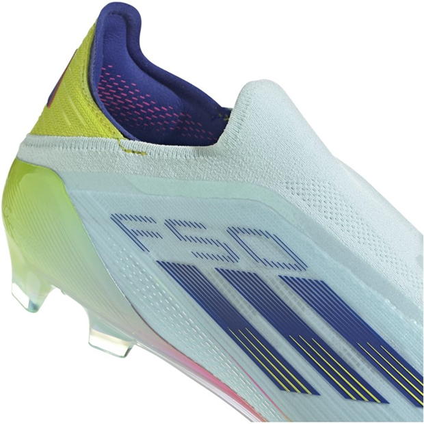 Ghete de fotbal adidas F50 Elite Laceless Firm Ground albastru galben