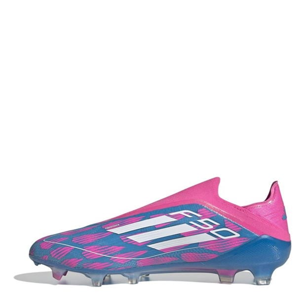 Ghete de fotbal adidas F50 Elite Laceless Firm Ground albastru roz