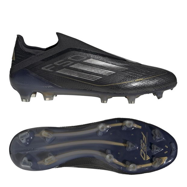 Ghete de fotbal adidas F50 Elite Laceless Firm Ground negru argintiu