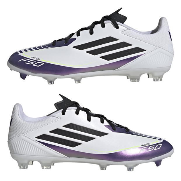 Ghete de fotbal adidas F50 League Firm Ground alb mov