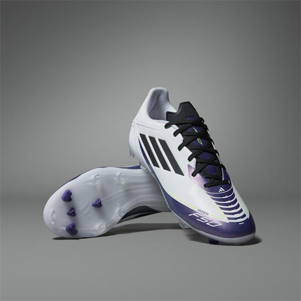 Ghete de fotbal adidas F50 League Firm Ground alb mov