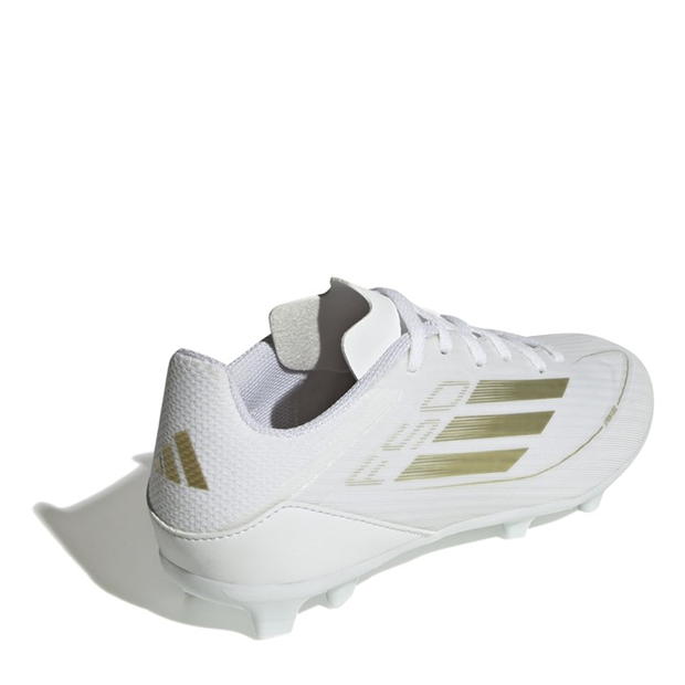 Ghete de fotbal adidas F50 League Firm Ground pentru copii alb auriu