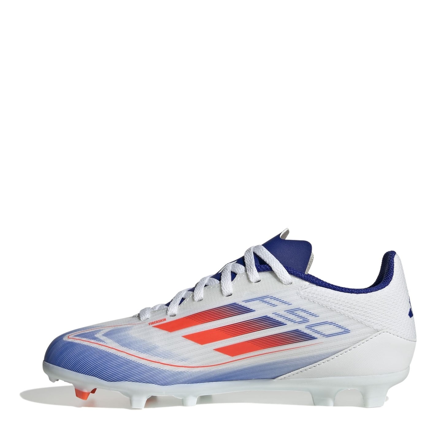 Ghete de fotbal adidas F50 League Firm Ground pentru copii alb rosu albastru