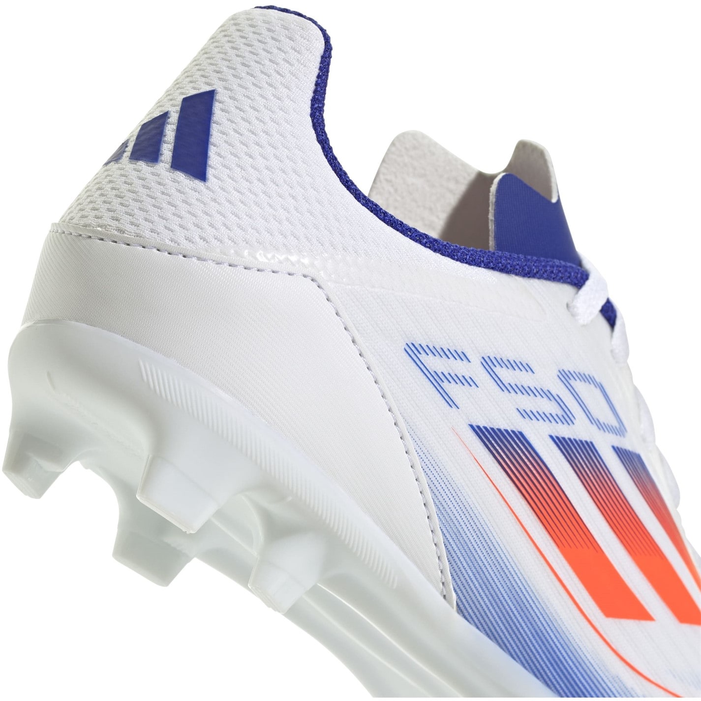 Ghete de fotbal adidas F50 League Firm Ground pentru copii alb rosu albastru