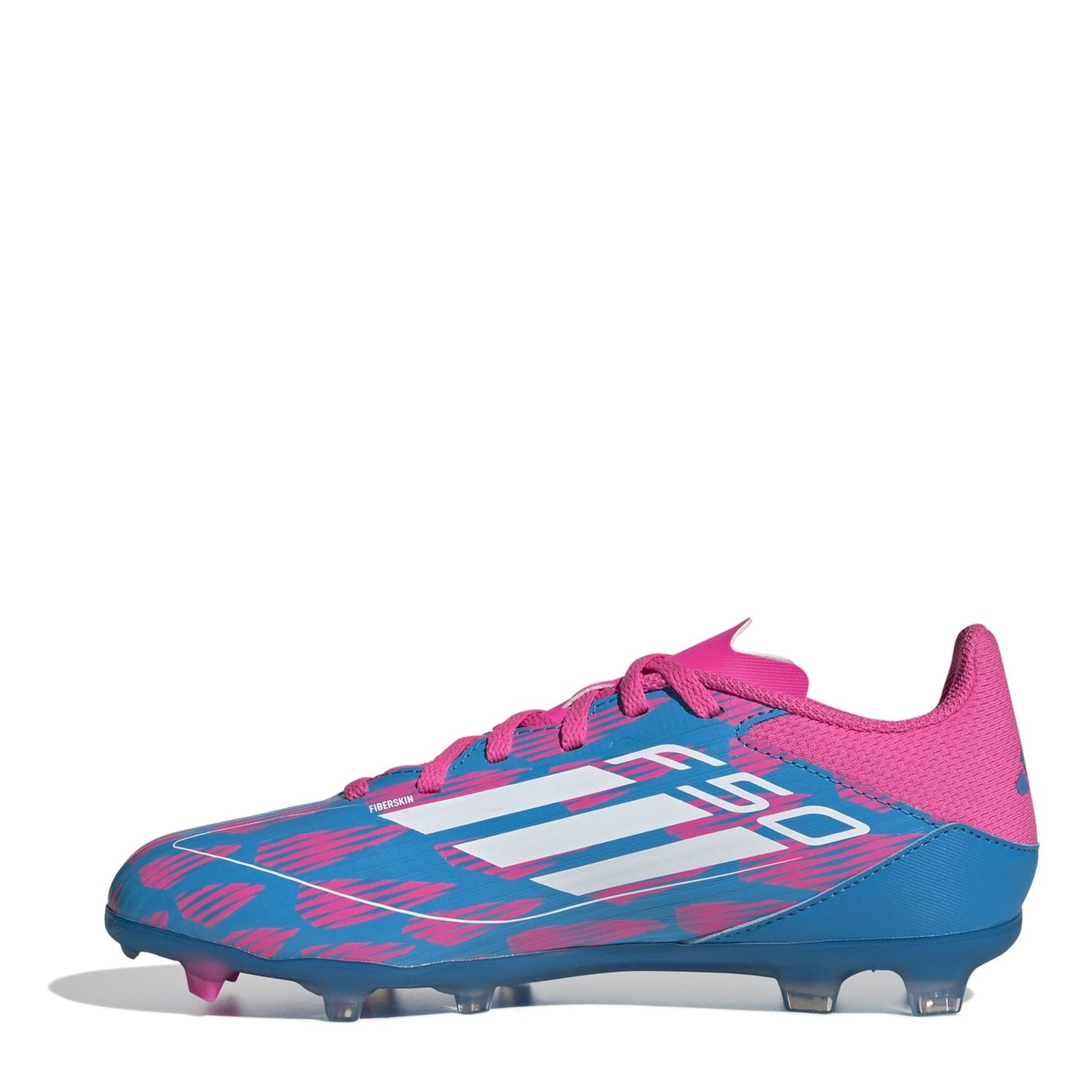 Ghete de fotbal adidas F50 League Firm Ground pentru copii albastru roz