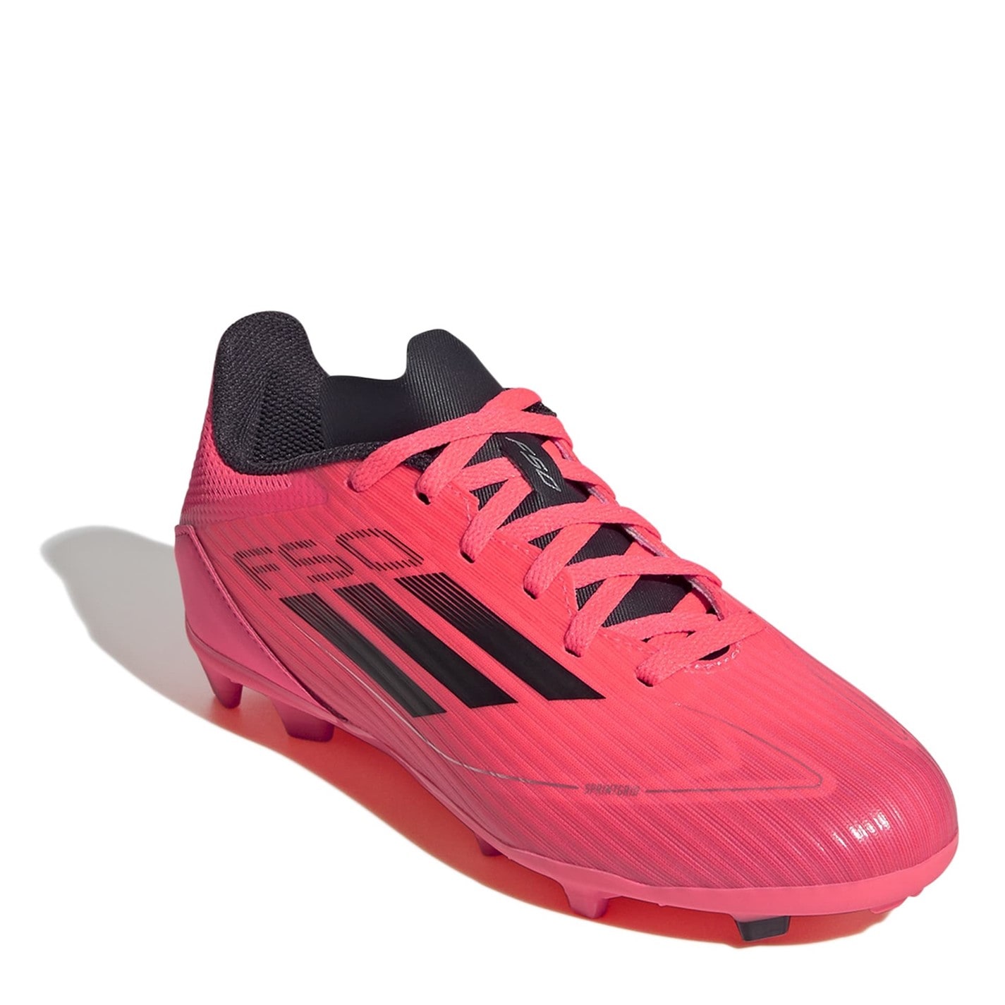 Ghete de fotbal adidas F50 League Firm Ground pentru Copii roz negru