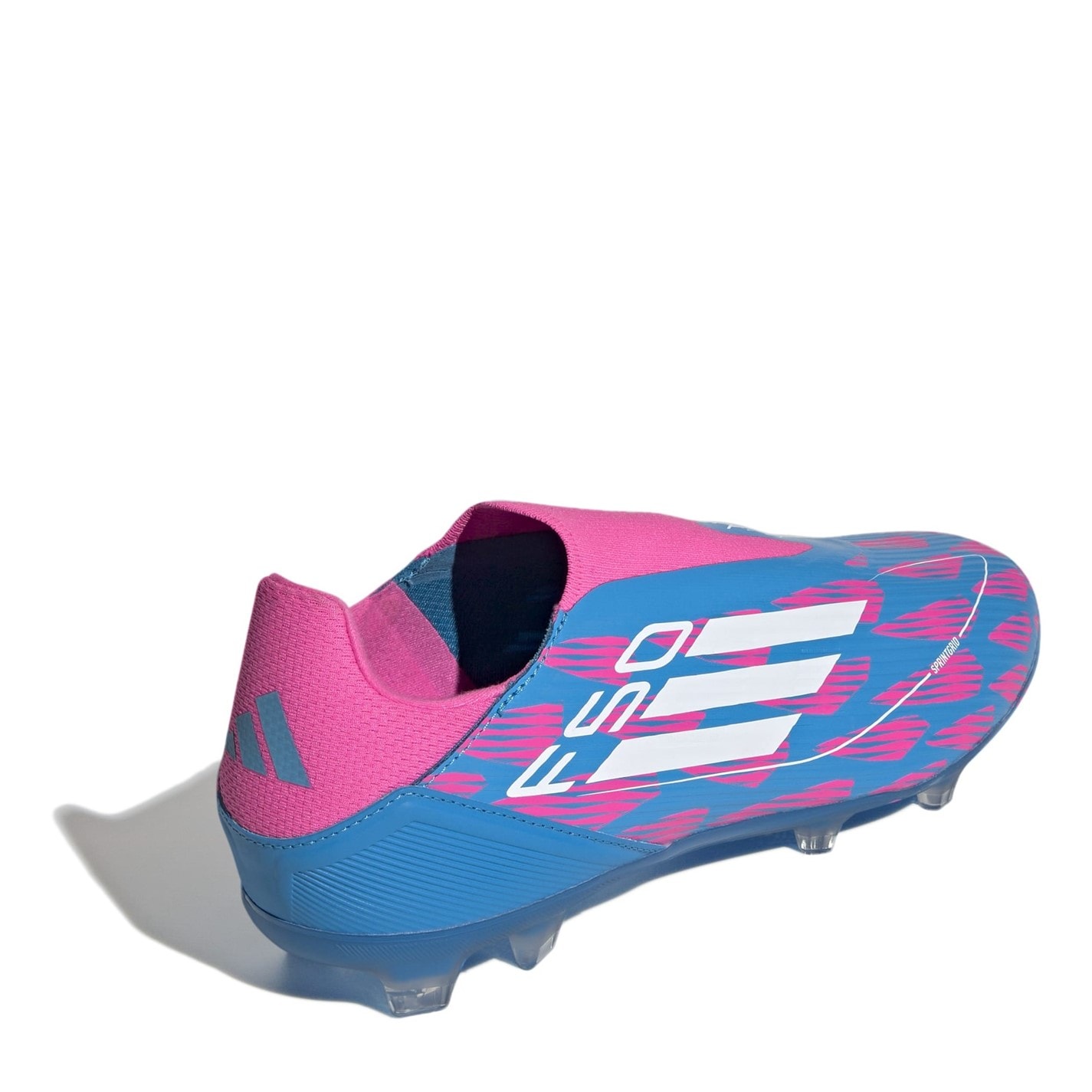 Ghete de fotbal adidas F50 League Laceless Firm Ground albastru roz