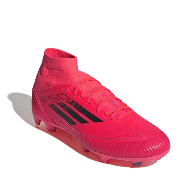 Ghete de fotbal adidas F50 League Mid-cut Firm Ground pentru femei roz negru