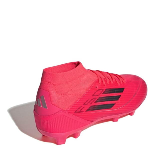 Ghete de fotbal adidas F50 League Mid-cut Firm Ground pentru femei roz negru