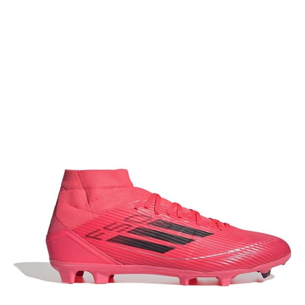 Ghete de fotbal adidas F50 League Mid-Cut Firm Ground roz negru