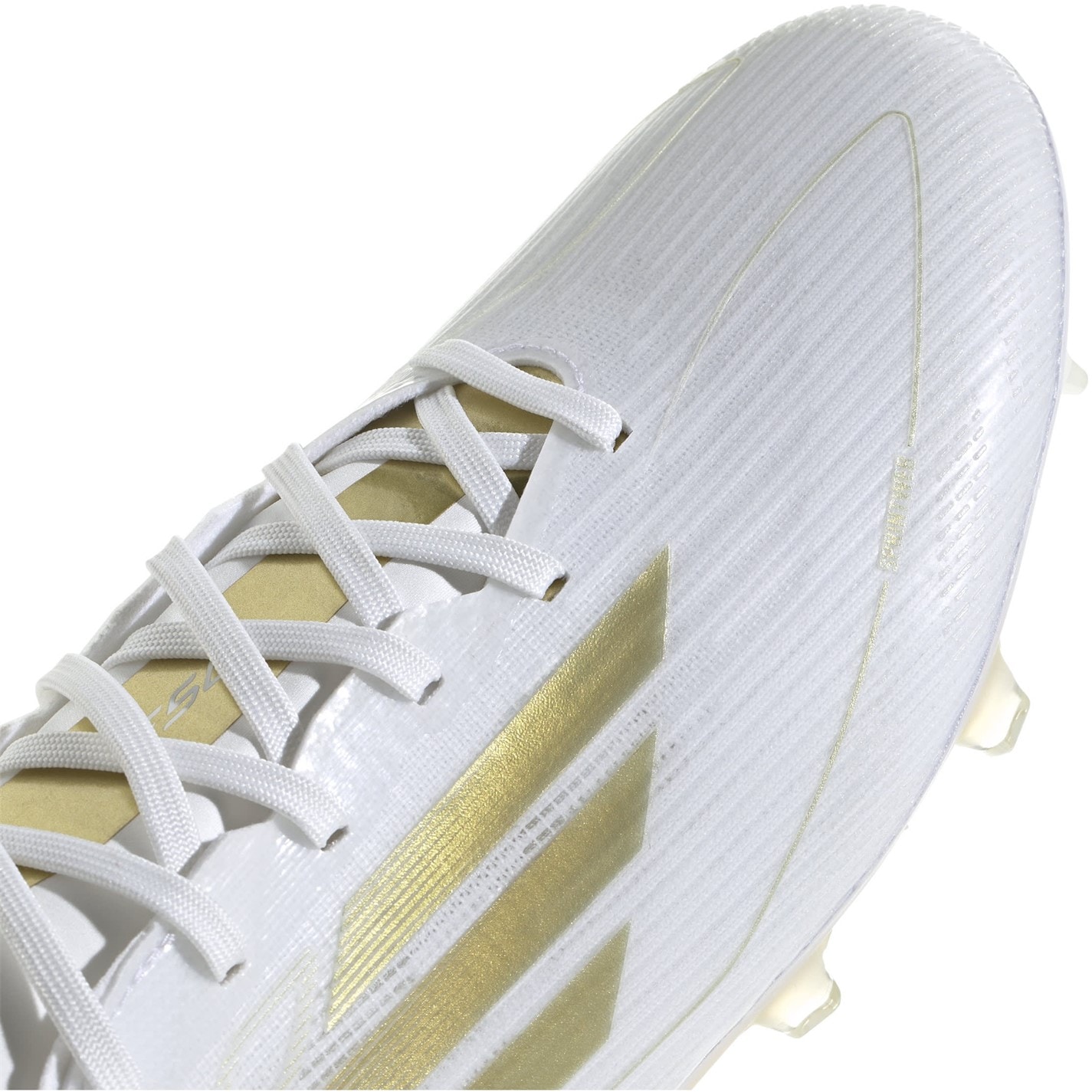 Ghete de fotbal adidas F50 Pro Firm Ground alb auriu