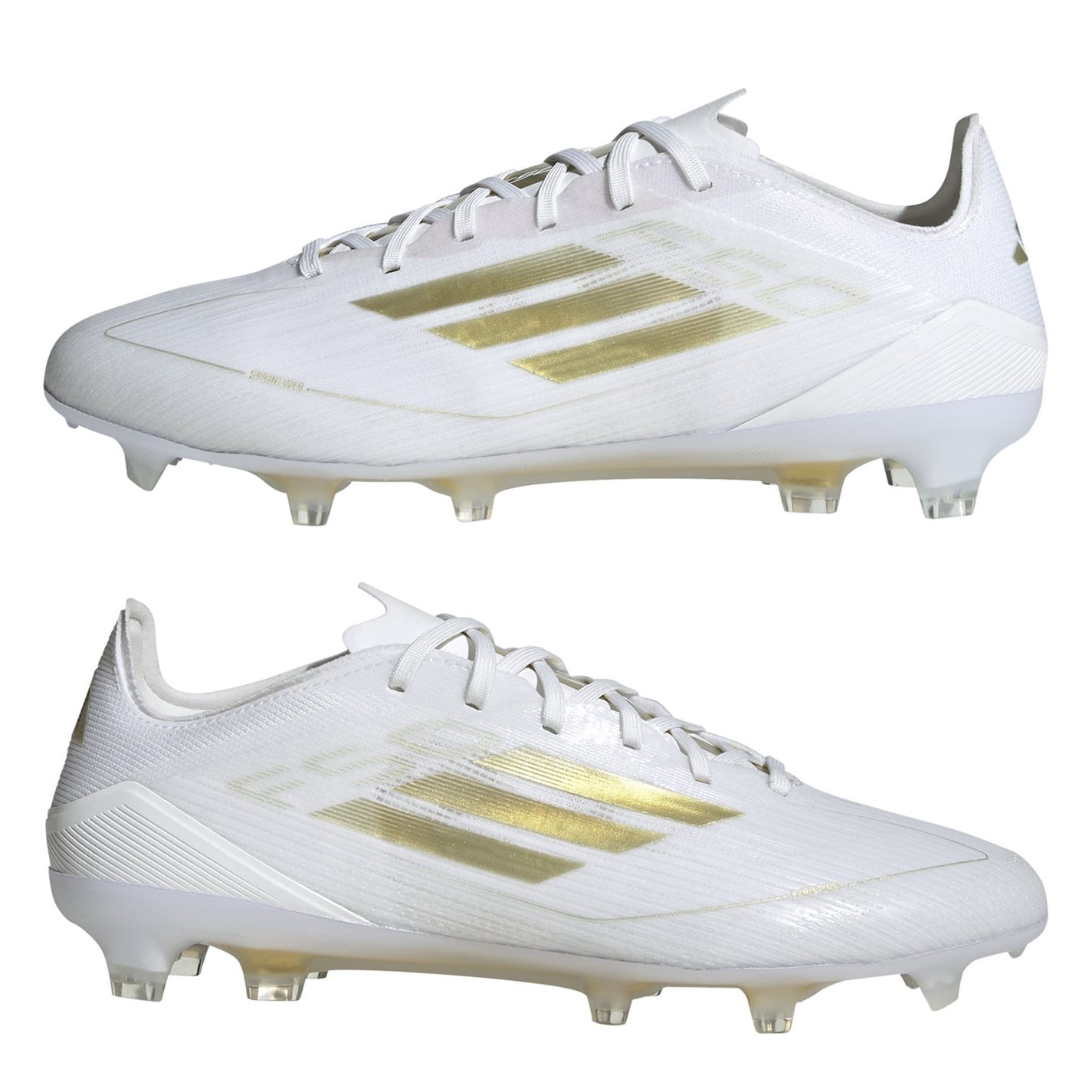 Ghete de fotbal adidas F50 Pro Firm Ground alb auriu