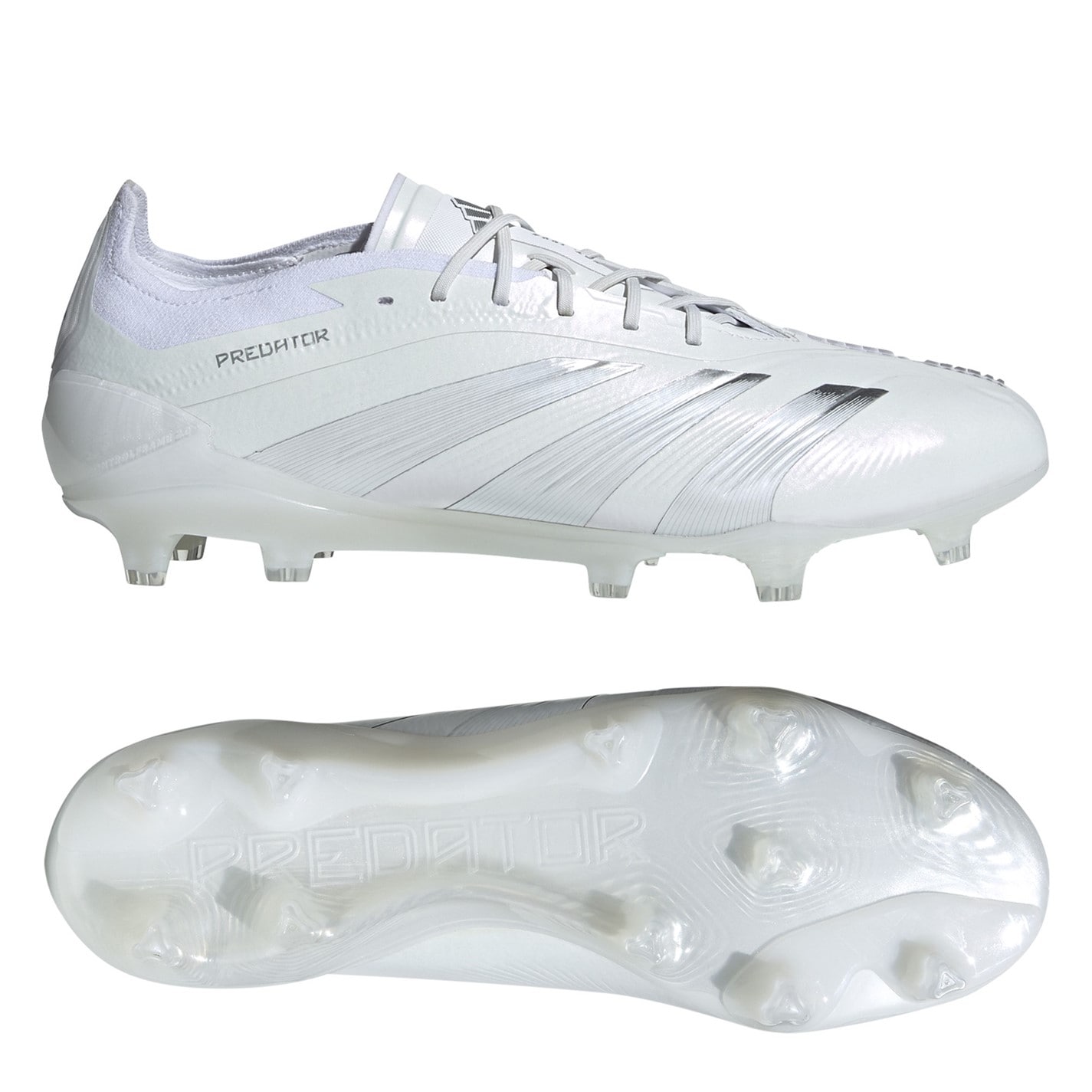 Ghete de fotbal adidas Predator 24 Elite Low Firm Ground alb argintiu