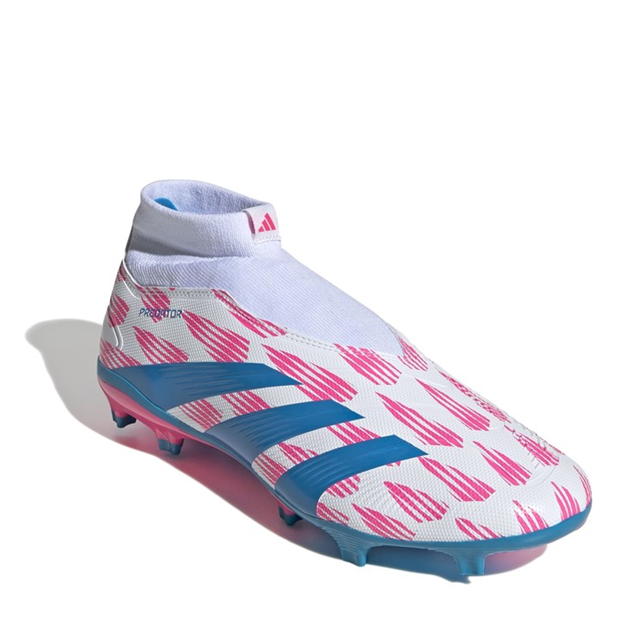 Ghete de fotbal adidas Predator 24 League Laceless Firm Ground alb roz