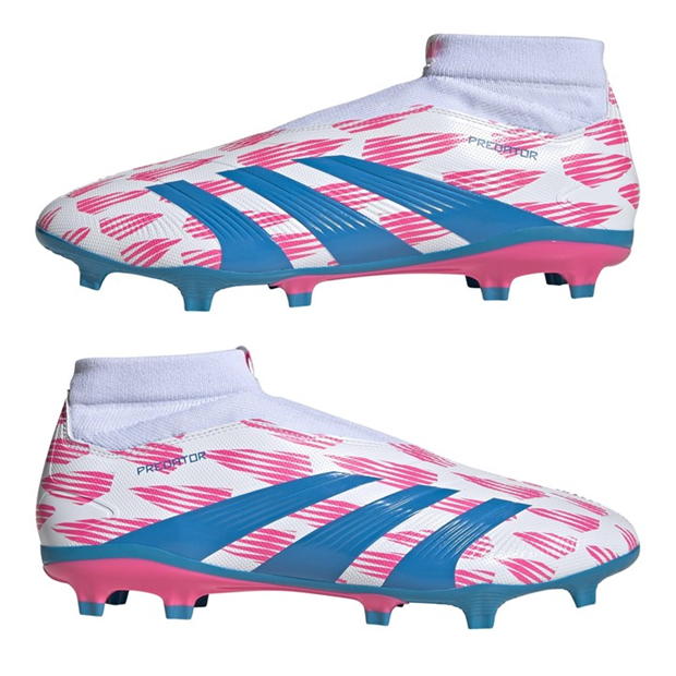 Ghete de fotbal adidas Predator 24 League Laceless Firm Ground alb roz