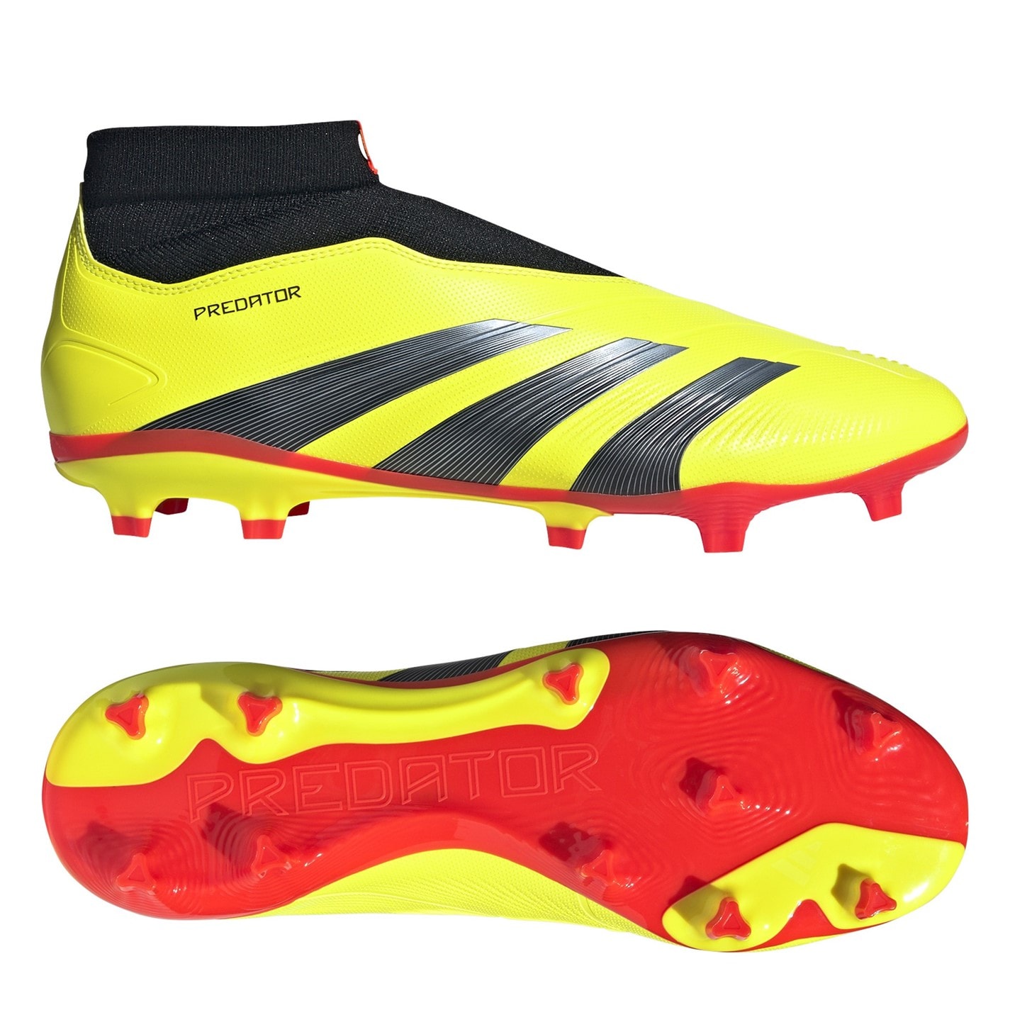 Ghete de fotbal adidas Predator 24 League Laceless Firm Ground galben negru rosu