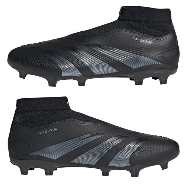 Ghete de fotbal adidas Predator 24 League Laceless Firm Ground negru gri