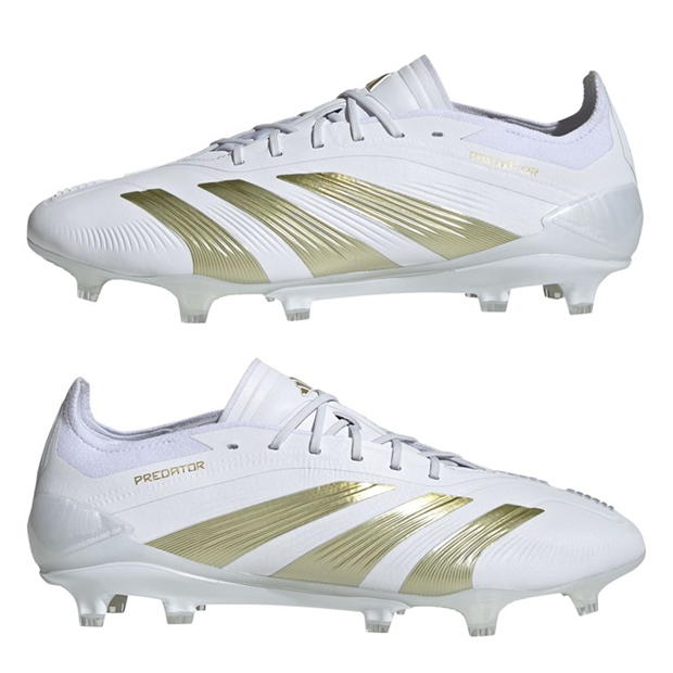 Ghete de fotbal adidas Predator Elite Firm Ground alb auriu