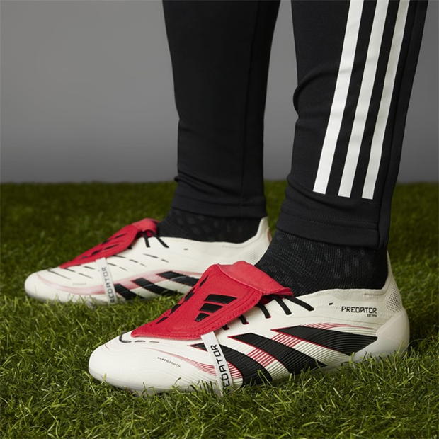 Ghete de fotbal adidas Predator Elite Fold Over Tongue Firm Ground alb negru rosu