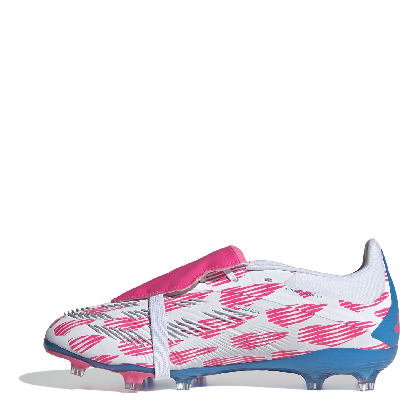 Ghete de fotbal adidas Predator Elite Fold-over Tongue Firm Ground pentru copii alb roz