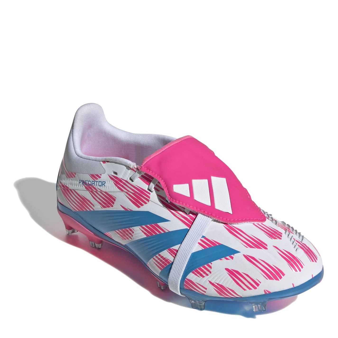 Ghete de fotbal adidas Predator Elite Fold-over Tongue Firm Ground pentru copii alb roz