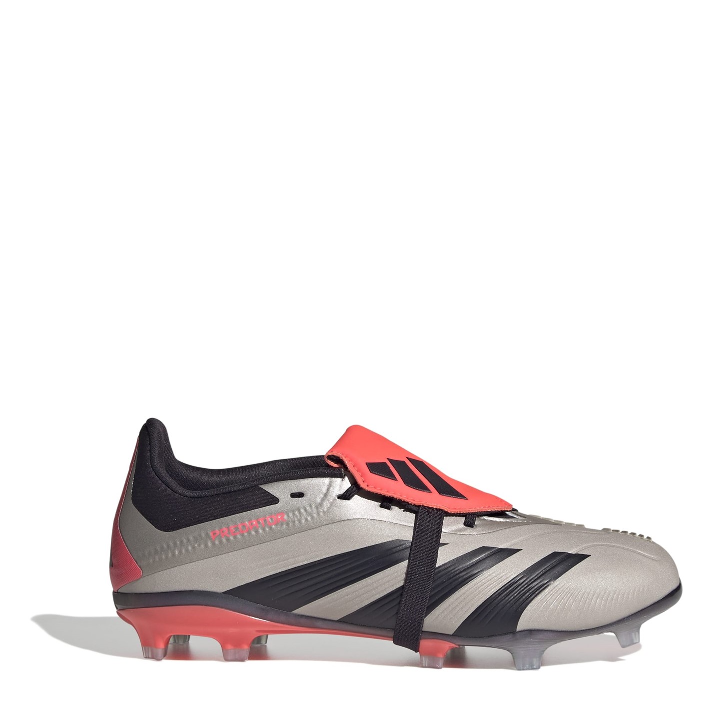 Ghete de fotbal adidas Predator Elite Fold-over Tongue Firm Ground pentru copii argintiu negru