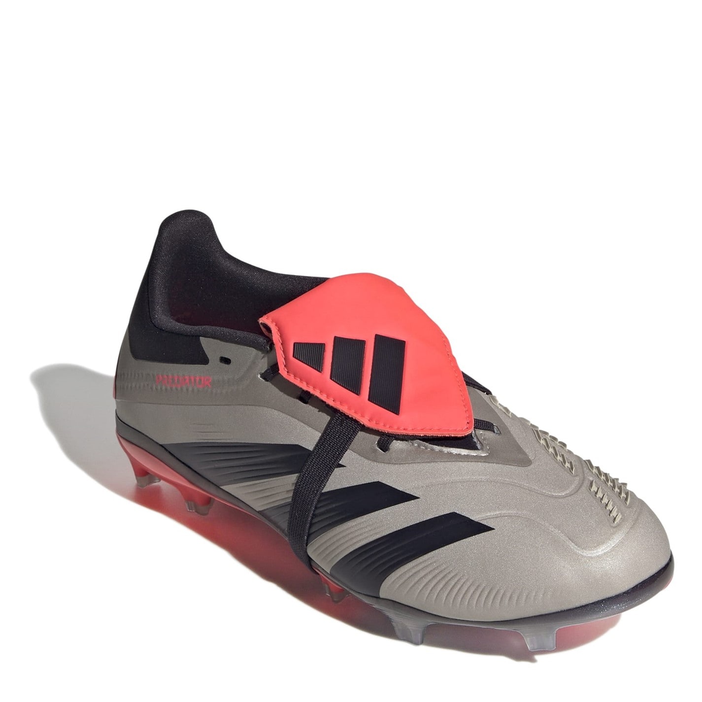 Ghete de fotbal adidas Predator Elite Fold-over Tongue Firm Ground pentru copii argintiu negru