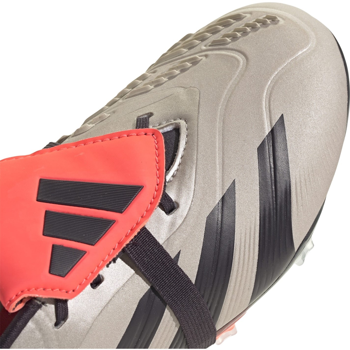 Ghete de fotbal adidas Predator Elite Fold-over Tongue Firm Ground pentru copii argintiu negru