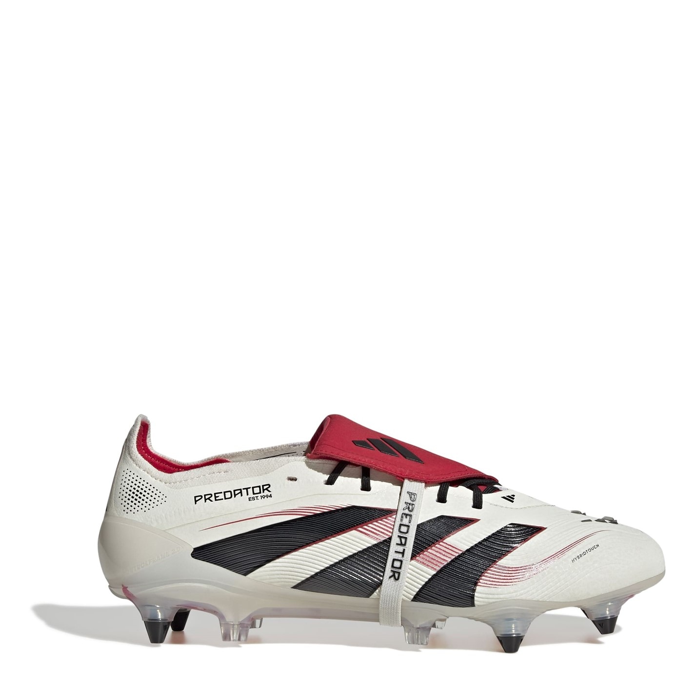 Ghete de fotbal adidas Predator Elite Fold Over Tongue gazon sintetic alb negru rosu