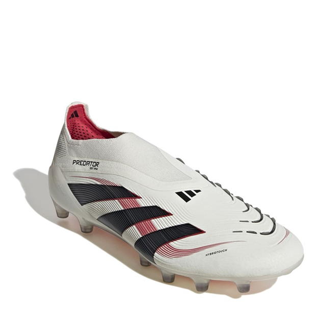 Ghete de fotbal adidas Predator Elite Laceless Artificial Ground alb negru rosu